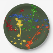 Assiettes En Carton Parties scintillant Paintball Party Paint Splatter (Devant)