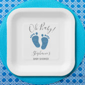 Assiettes En Carton Parties scintillant personnalisée Pieds Baby showe