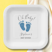 Assiettes En Carton Parties scintillant personnalisée Pieds Baby showe