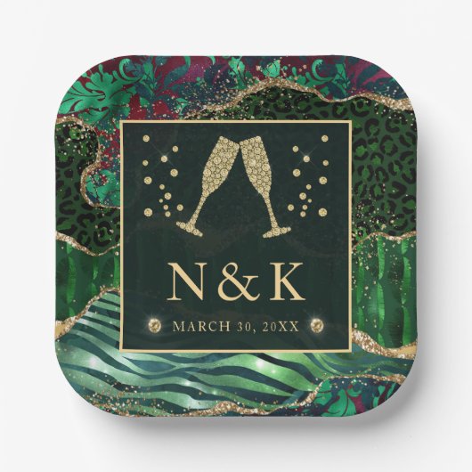 Assiettes En Carton Parties scintillant Poster de animal de la jungle (Recto)