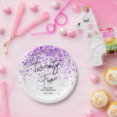 Assiettes En Carton Parties scintillant pourpre étincelante blanche N' (Fête)