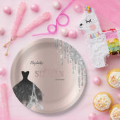 Assiettes En Carton Parties scintillant, Robe, Tour Eiffel Sweet 16 (Fête)
