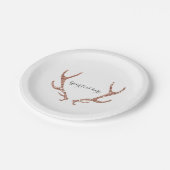 Assiettes En Carton Parties scintillant rose Antlers rustiques Woodsy (Angle)