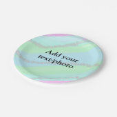 Assiettes En Carton Parties scintillant rose bleu vert étincelant past (Angle)