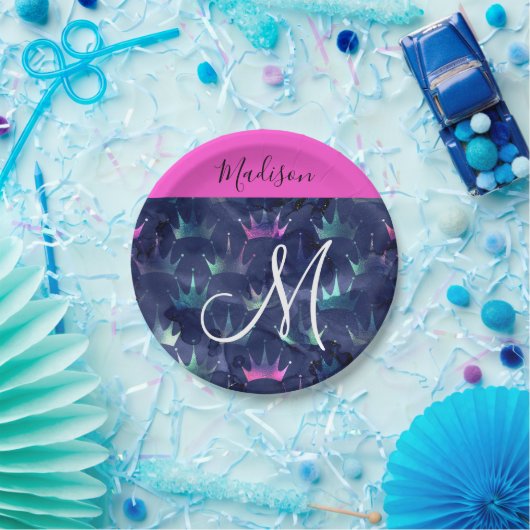 Assiettes En Carton Parties scintillant rose chaud étincelles Mermaid  (Fête)