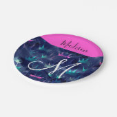 Assiettes En Carton Parties scintillant rose chaud étincelles Mermaid  (Angle)