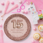 Assiettes En Carton Parties scintillant rose élégant Joyeux 15e annive (Fête)