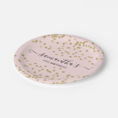 Assiettes En Carton Parties scintillant rose et or (Angle)