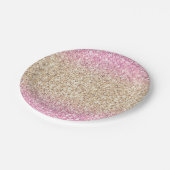 Assiettes En Carton Parties scintillant rose et or Ombre Anniversaire  (Angle)