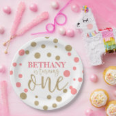 Assiettes En Carton Parties scintillant rose et or Premier Anniversair (Fête)