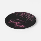 Assiettes En Carton Parties scintillant rose et sucré noir 16 Annivers (Angle)