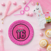 Assiettes En Carton Parties scintillant rose étincelles (Fête)