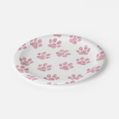 Assiettes En Carton parties scintillant rose faux motif (Angle)