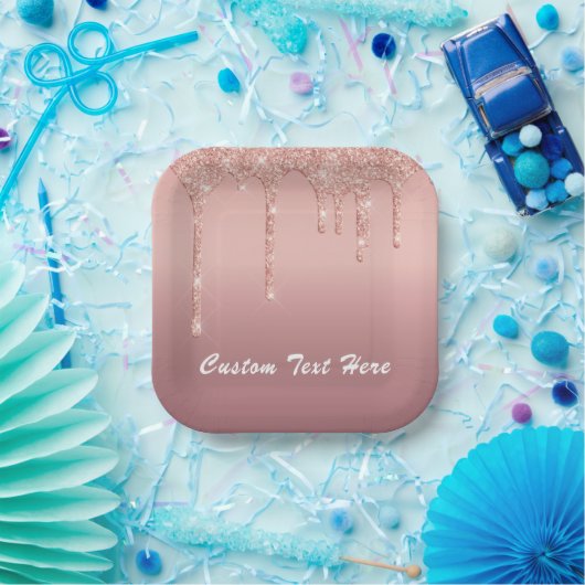 Assiettes En Carton Parties scintillant rose Gold Blush Drivers Plaque (Fête)