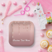 Assiettes En Carton Parties scintillant rose Gold Blush Drivers Plaque (Fête)