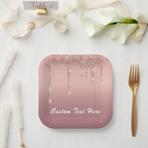 Assiettes En Carton Parties scintillant rose Gold Blush Drivers Plaque