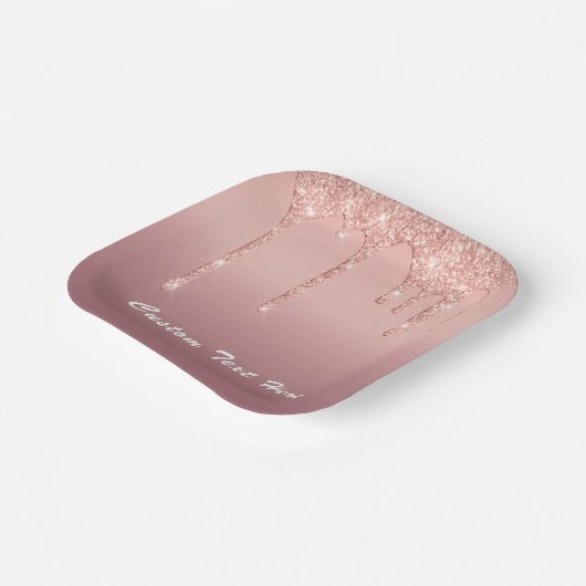 Assiettes En Carton Parties scintillant rose Gold Blush Drivers Plaque (Angulaire)