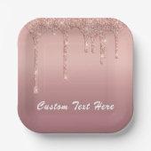 Assiettes En Carton Parties scintillant rose Gold Blush Drivers Plaque (Recto)