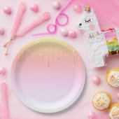 Assiettes En Carton Parties scintillant rose Ombré Glam Étincelles (Fête)