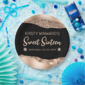 Assiettes En Carton Parties scintillant rose or Glam Edge & Diamonds S (Fête)