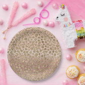 Assiettes En Carton Parties scintillant rose or glam Leopard (Fête)
