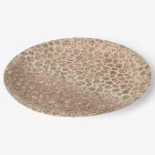 Assiettes En Carton Parties scintillant rose or glam Leopard (Angle)