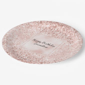 Assiettes En Carton Parties scintillant rose pâle (Angle)