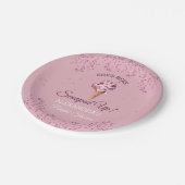 Assiettes En Carton Parties scintillant rose ramassée Fête des mariées (Angle)