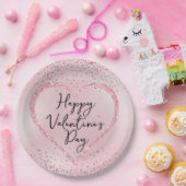 Assiettes En Carton Parties scintillant rose Script romantique Saint V (Fête)