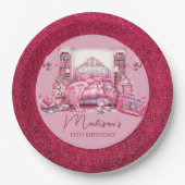 Assiettes En Carton Parties scintillant rose Sleepover fille Anniversa (Devant)