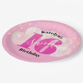 Assiettes En Carton Parties scintillant rose sucré 16 Ballons d'annive (Angle)