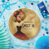 Assiettes En Carton Parties scintillant rouge or doux 16 (Fête)