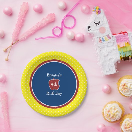 Assiettes En Carton Parties scintillant rouge Pomme Princesse Plaques (Fête)