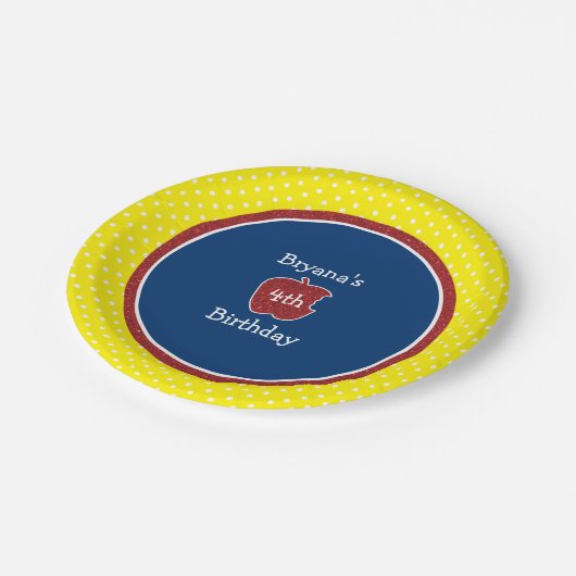 Assiettes En Carton Parties scintillant rouge Pomme Princesse Plaques (Angle)