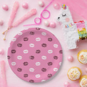 Assiettes En Carton Parties scintillant rouge rose Blanc Baisers Lièvr (Fête)