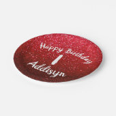 Assiettes En Carton Parties scintillant rouge Ruby Ombre métallique Pa (Angle)