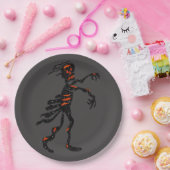 Assiettes En Carton Parties scintillant Skeleton Zombie Halloween (Fête)