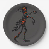 Assiettes En Carton Parties scintillant Skeleton Zombie Halloween (Devant)