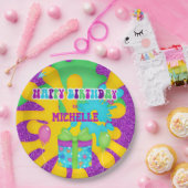 Assiettes En Carton Parties scintillant Slime coloré fête d'anniversai (Fête)