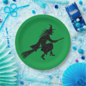 Assiettes En Carton Parties scintillant sorcière Silhouette Halloween (Fête)