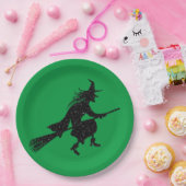 Assiettes En Carton Parties scintillant sorcière Silhouette Halloween (Fête)
