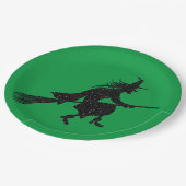 Assiettes En Carton Parties scintillant sorcière Silhouette Halloween (Angle)