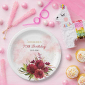 Assiettes En Carton Parties scintillant Splash Bourgogne Dahlia Rose A (Fête)