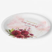 Assiettes En Carton Parties scintillant Splash Bourgogne Dahlia Rose A (Angle)