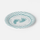 Assiettes En Carton Parties scintillant turquoise Plaques de papier po (Angle)