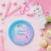 Assiettes En Carton Parties scintillant Turquoise rose Fille Sirène fê (Fête)