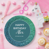 Assiettes En Carton Parties scintillant turquoise Surprise fête d'anni (Fête)