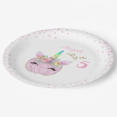 Assiettes En Carton Parties scintillant Unicorn Citrouille Girls 5e an (Angle)