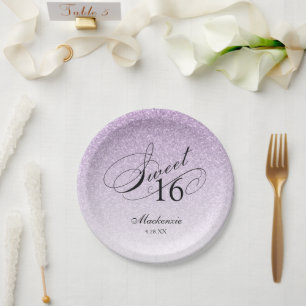 Assiettes En Carton Parties scintillant violet clair sucré 16 Personna