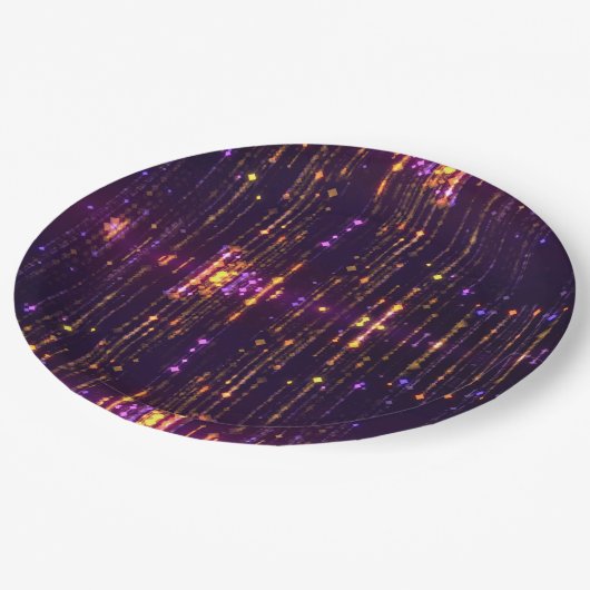 Assiettes En Carton Parties scintillant violet élégant or Mogern Spark (Angle)